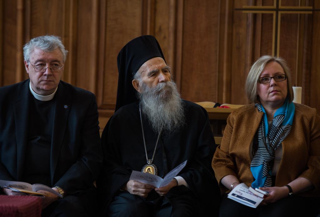 Bishop Sherrington prays for Archbishop Gregorios
