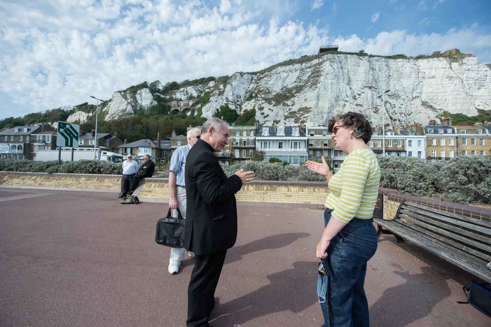 Bishop McAleenan meets charity workers and volunteers helping refugees in Dover