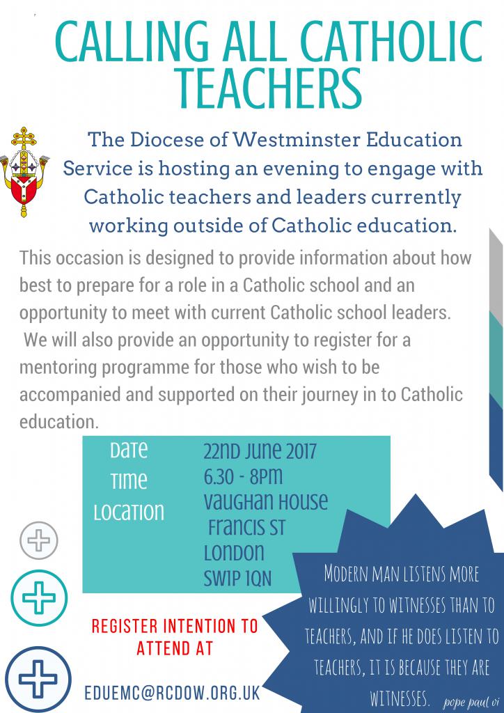 Calling all Catholic Teachers