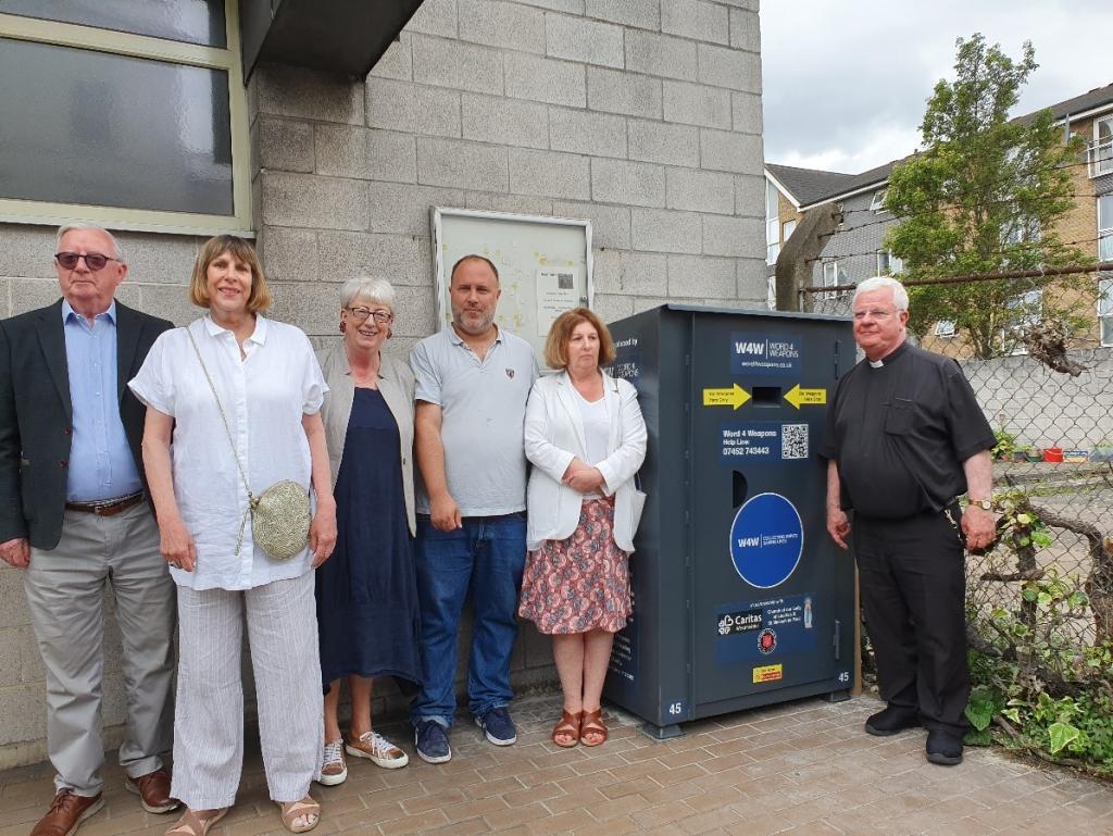 Knife Surrender Bin at Harrow Road Parish