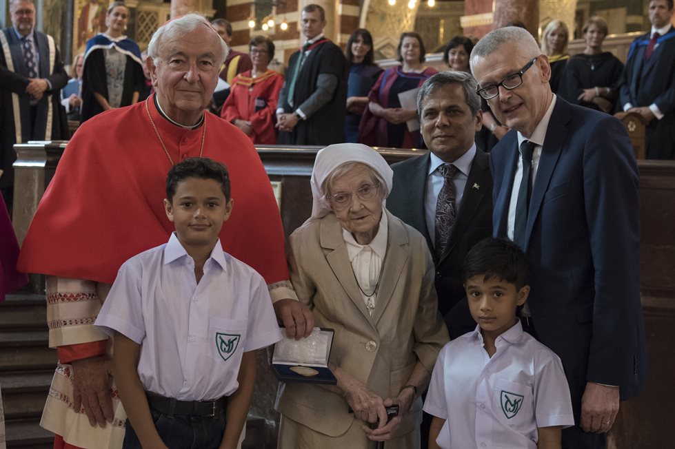 Cardinal presents Benedict Medal to Sr Berchmans