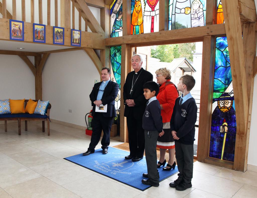 Cardinal Vincent Blesses New Sacred Hearts Hall at St Vincent’s School, Acton