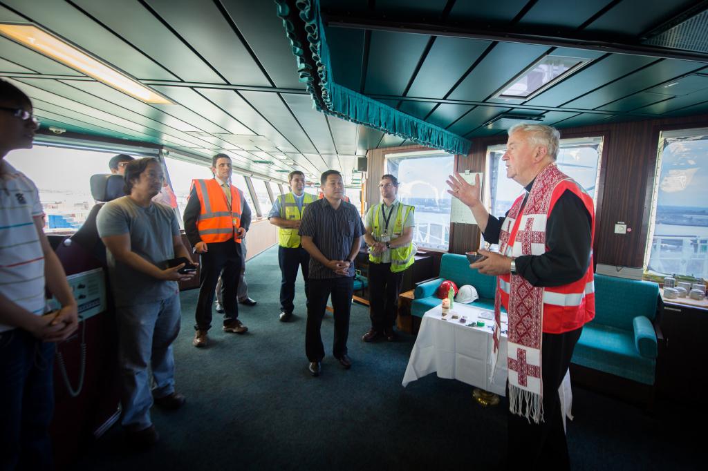 Cardinal Vincent Visits Tilbury Docks to See Work of AoS